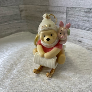 2002 Sledding Friends Piglet‎ Disney Christmas Ornament Lenox Winnie The Pooh